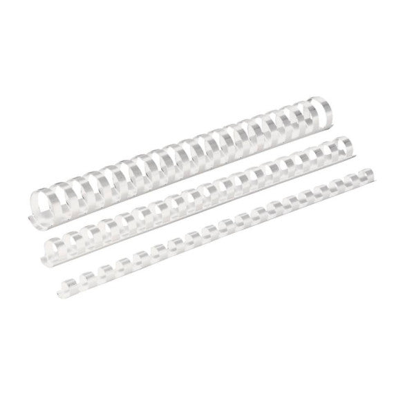 Dorsi plastici FELLOWES bianco ad anello tondo 6 mm  1-20 fogli conf.100 - 5345005