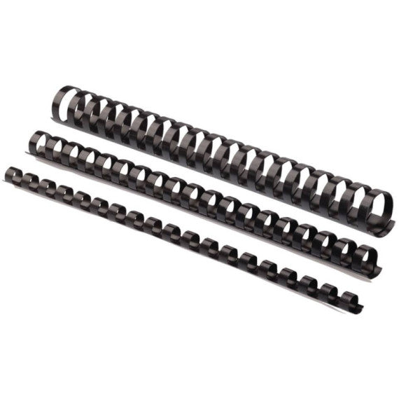 Dorsi plastici FELLOWES nero ad anello tondo 12 mm - 56-80 fogli conf.100 - 5346507