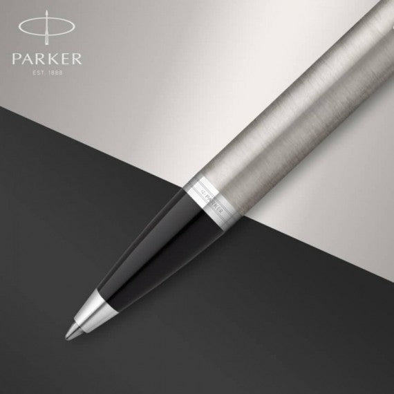 Duo Set Parker - penna a sfera Stainless Steel CT + penna stilografica tratto M - inchiostro blu - conf. 2 pezzi