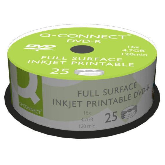 DVD-R Q-Connect Spindle 16x 120 min stampabile conf. da 25 pezzi - KF18021