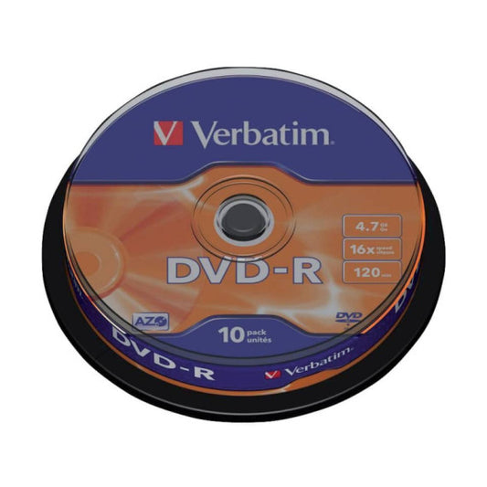 DVD-R Verbatim 16x 4.7 GB Spindle Case in confezione da 10 dvd - 43523