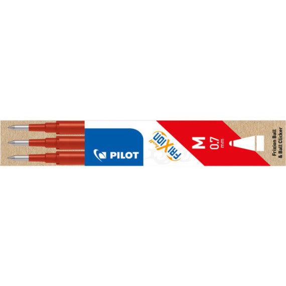 EC- Refill penne a sfera Pilot Frixion Ball e Clicker 0,7 mm rosso Set 3 pezzi - 006658