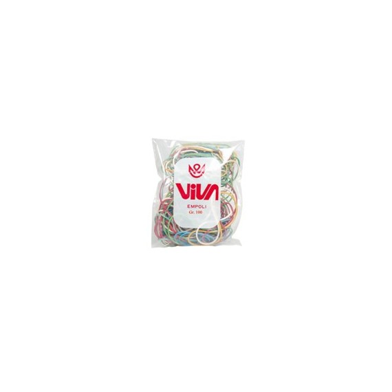 Elastici ad anello - misure e colori assortiti - 100 gr - gomma - Viva