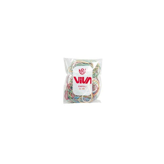 Elastici ad anello - misure e colori assortiti - 100 gr - gomma - Viva