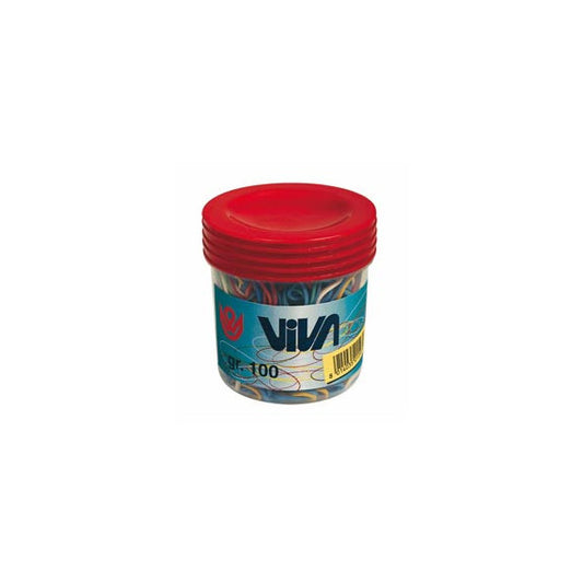 Elastici ad anello - misure e colori assortiti - barattolo 100 gr - gomma - Viva