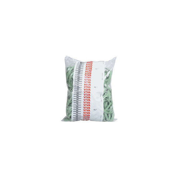 Elastici fettuccia - diametro 10 x 0,5 cm - gomma - 1 kg - verde - Viva