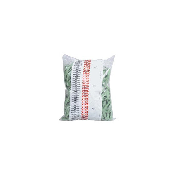 Elastici fettuccia - diametro 10 x 0,8 cm - gomma - 1 kg - verde - Viva