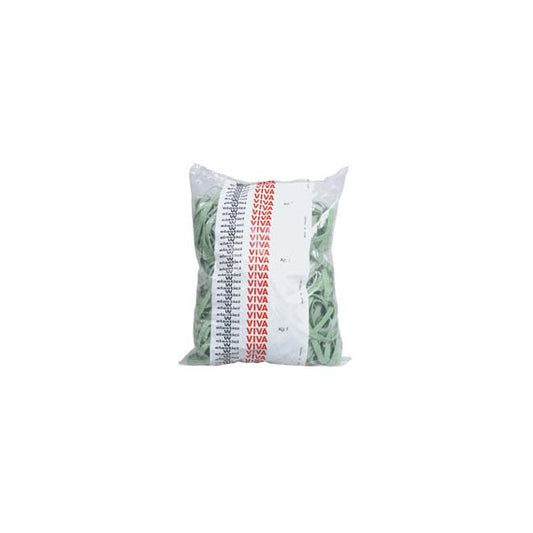 Elastici fettuccia - diametro 10 x 0,8 cm - gomma - 1 kg - verde - Viva
