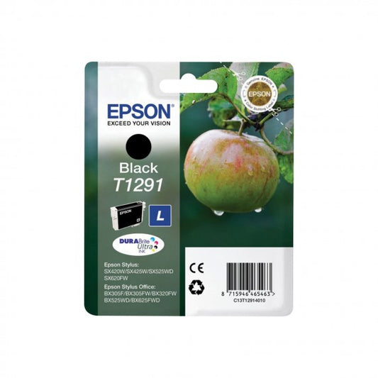ORIGINALE T1291 NERA CARTUCCIA ORIGINALE PER EPSON SX420 525WD 620FW BX320 C13T12914012 CAPACITA 11,2ML