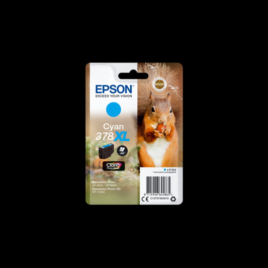 EPSON T3782XL CIANO 378XL C13T37924010 CARTUCCIA ORIGINALE PER EPSON EXPRESSION HOME XP15000,8005,8500,8505 9.3ML 830 PAGINE