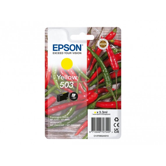 EPSON T503 GIALLA C13T09Q44010 CARTUCCIA ORIGINALE PER EPSON EXPRESSION XP 5200,XP 5205, WORKFORCE WF 2960,WF 2965 165 PAGINE