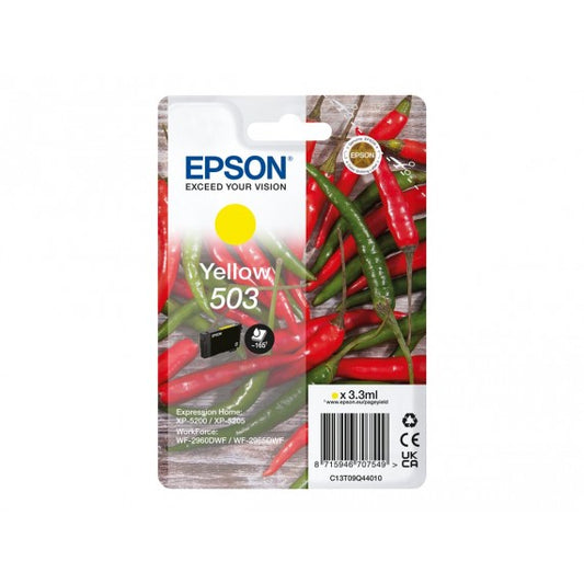 EPSON T503 GIALLA C13T09Q44010 CARTUCCIA ORIGINALE PER EPSON EXPRESSION XP 5200,XP 5205, WORKFORCE WF 2960,WF 2965 165 PAGINE