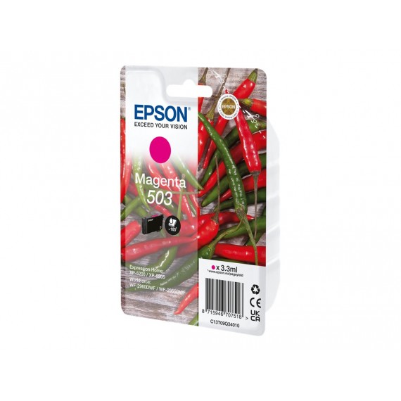 EPSON T503 MAGENTA C13T09Q34010 CARTUCCIA ORIGINALE PER EPSON EXPRESSION XP 5200,XP 5205, WORKFORCE WF 2960,WF 2965 165 PAGINE
