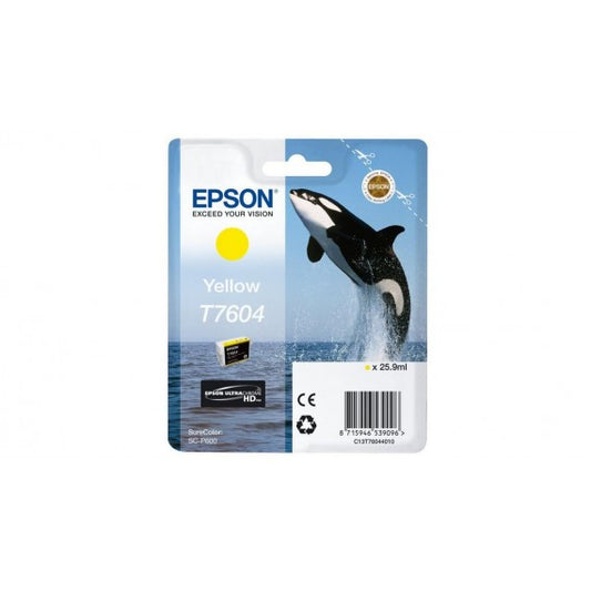 Epson T7604 giallo C13T76044010 cartuccia originale Orca per Epson SureColor SC-P600 capacità 25.9ml