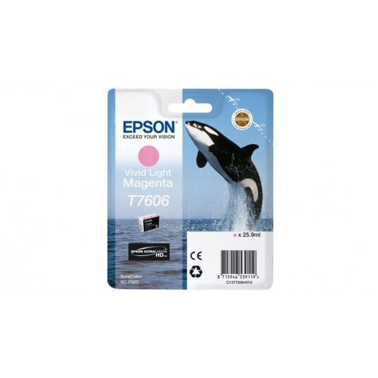 Epson T7606 light magenta C13T76064010 cartuccia originale Orca per Epson SureColor SC-P600 capacità 25.9ml
