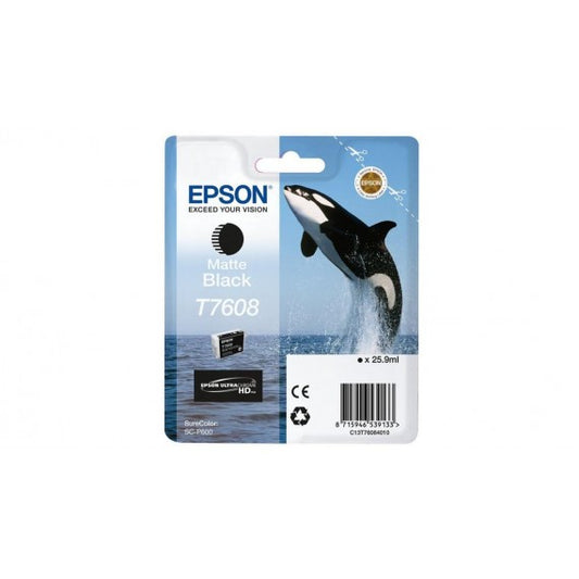 Epson T7608 matte black C13T76084010 cartuccia originale Orca per Epson SureColor SC-P600 capacità 25.9ml