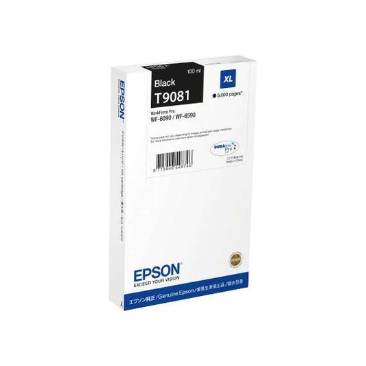 Epson T9081 XL nero C13T908140 cartuccia originale per Epson WF6090 WF6590 capacità 5.000 pagine