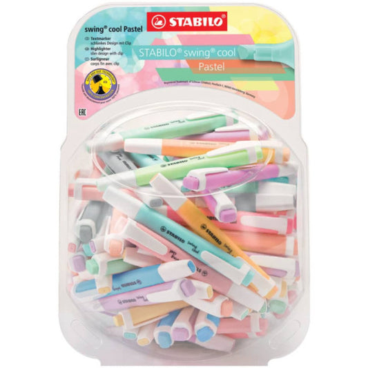 Espositore 100 evidenziatori Stabilo Swing Cool Pastel  - colori assortiti - 275/100-8-2