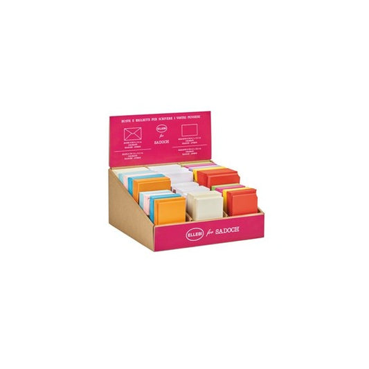 Espositore 750 biglietti + 750 buste - formato 4 e 9 - bianco/colori assortiti - Sadoch