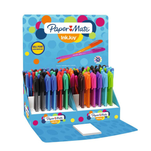 Espositore da 250 penne a sfera stick Paper Mate Inkjoy 100 CAP ULV M 1 mm colori assortiti - S0957270