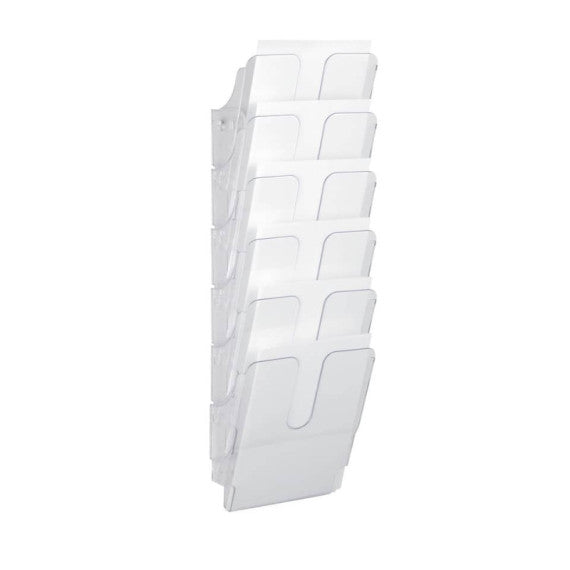 Espositore da parete DURABLE FLEXIPLUS 6 comparti A4 polistirolo trasparente 24,7x10x108 cm - 1700008401