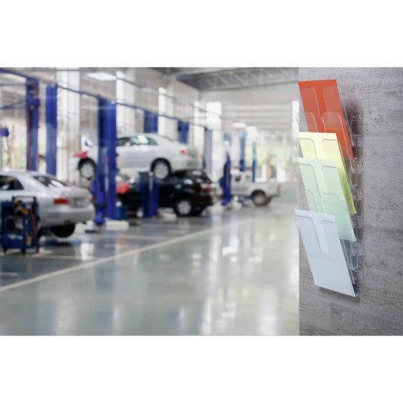 Espositore da parete DURABLE FLEXIPLUS 6 comparti A4 polistirolo trasparente 24,7x10x108 cm - 1700008401