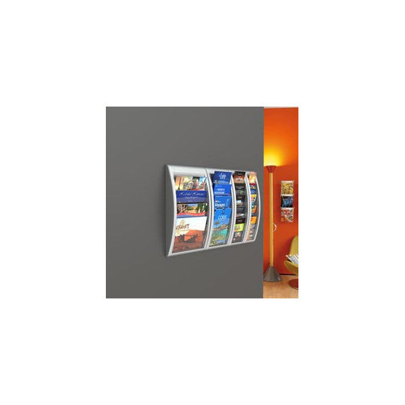 Espositore da parete Quick Fit System - 5 tasche 1/3 A4 - grigio - Paperflow