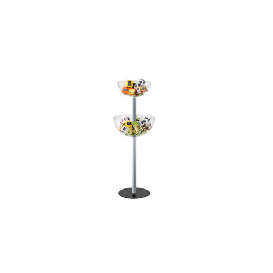 Espositore da terra con 2 semisfere contenitori - Ø 50 cm / Ø 40 cm - altezza 116 cm - Tecnostyl