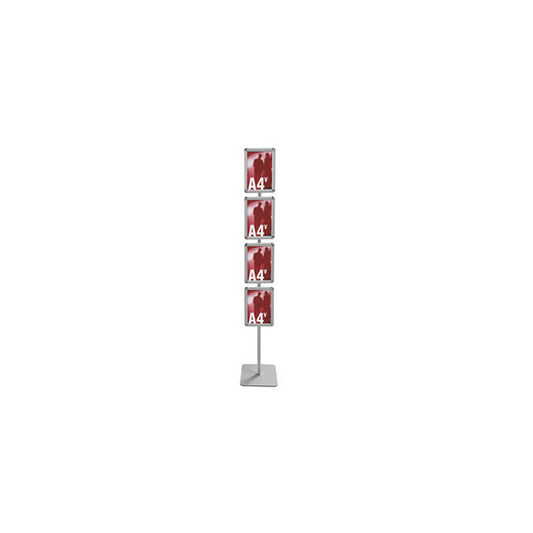 Espositore porta avvisi InUno Info Junior - 4 cornici a scatto - A4 verticale - silver - Studio T