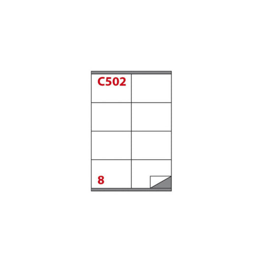 Etichette bianche Copiatabu C502 laser/inkjet  8 et./foglio - conf. 100 ff Markin 105x72 mm - X210C502