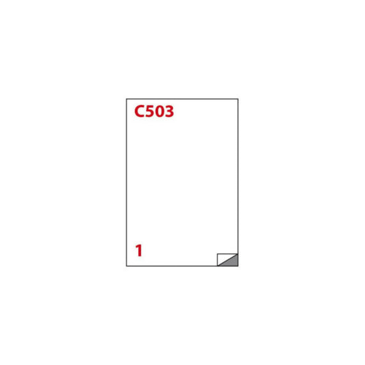 Etichette bianche MARKIN Copiatabu colla permanente 210x297 mm senza margine - 1 x foglio cf. 100 ff X210C503