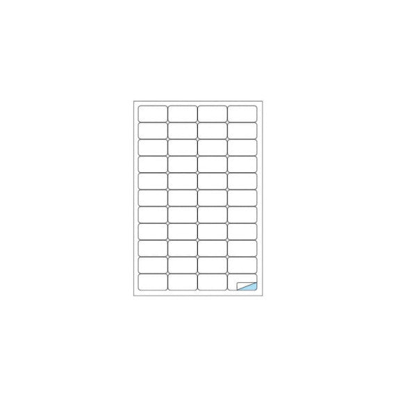 Etichette bianche MARKIN Copiatabu permanenti 47,5x25,5 mm ang. arrotondati 44 et./foglio - conf. 100 fogli X210A406