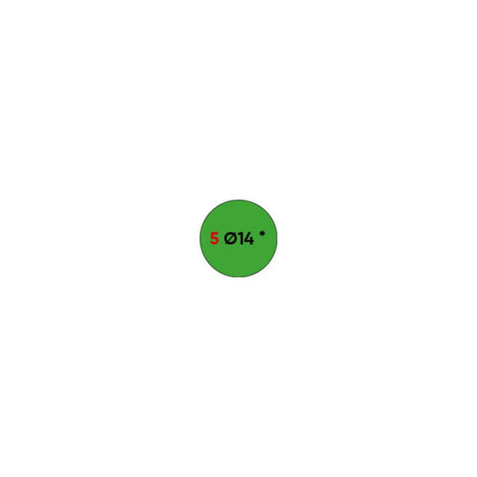 Etichette permanenti Markin Copiatabu Ø 14 mm - verde - conf. 10 blister da 10 ff A4 - X11005VE