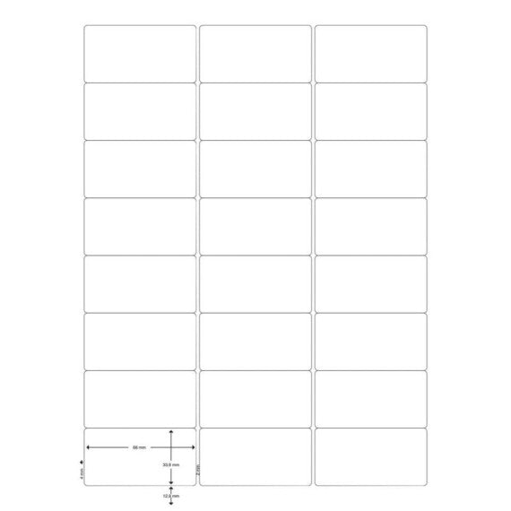 Etichette universali Q-Connect bianco 66x33,9 mm - 24 et./foglio - conf. da 100 fogli - KF10639