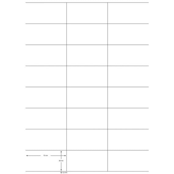 Etichette universali Q-Connect bianco 70x36 mm - 24 et./foglio - conf. da 100 fogli - KF10646