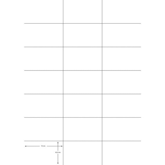Etichette universali Q-Connect bianco 70x42,3 mm - 21 et./foglio - conf. da 100 fogli - KF10649