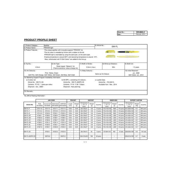 Evidenziatore a penna cancellabile Pilot Frixion Light - tratto 3,3 mm - verde 009140