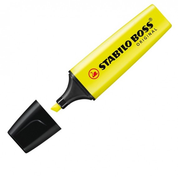 Evidenziatore Boss Original - punta a scalpello - tratto 2 - 5 mm - colori assortiti - Stabilo - busta 6 pezzi
