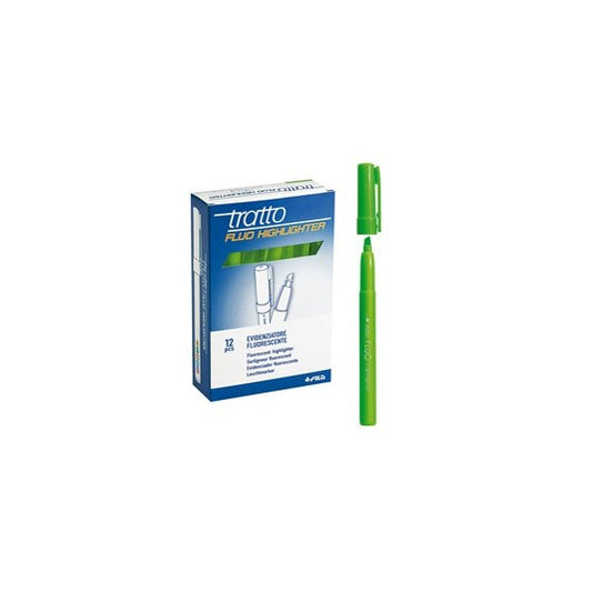 Evidenziatore fluo Highlighter - punta a scalpello  - verde - Tratto - conf. 12 pezzi