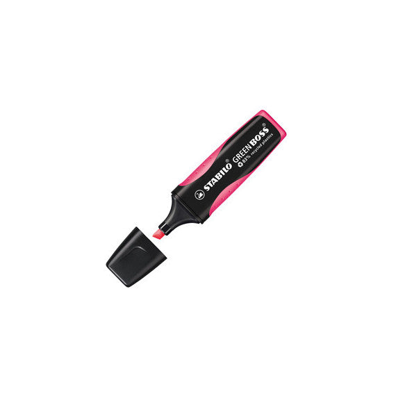Evidenziatore Green Boss - punta a scalpello - tratto 2 - 5 mm - rosa 56 - 83% plastica riciclata - Stabilo