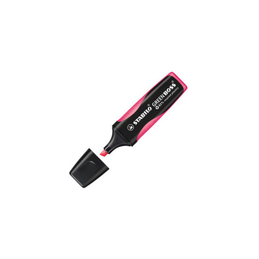 Evidenziatore Green Boss - punta a scalpello - tratto 2 - 5 mm - rosa 56 - 83% plastica riciclata - Stabilo