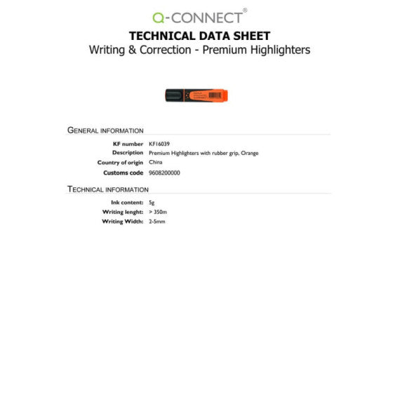 Evidenziatore Q-Connect 2-5 mm arancio  KF16039