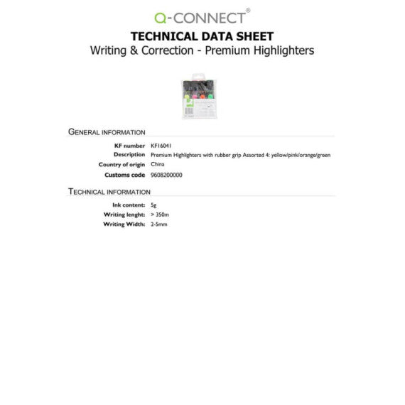 Evidenziatore Q-Connect 2-5 mm  astuccio da 4 colori - KF16041