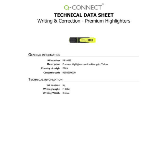 Evidenziatore Q-Connect 2-5 mm giallo  KF16035