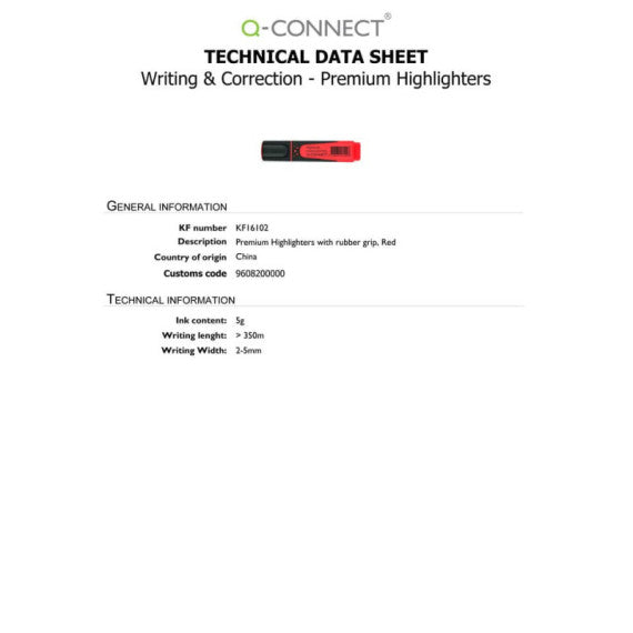 Evidenziatore Q-Connect 2-5 mm rosso  KF16102