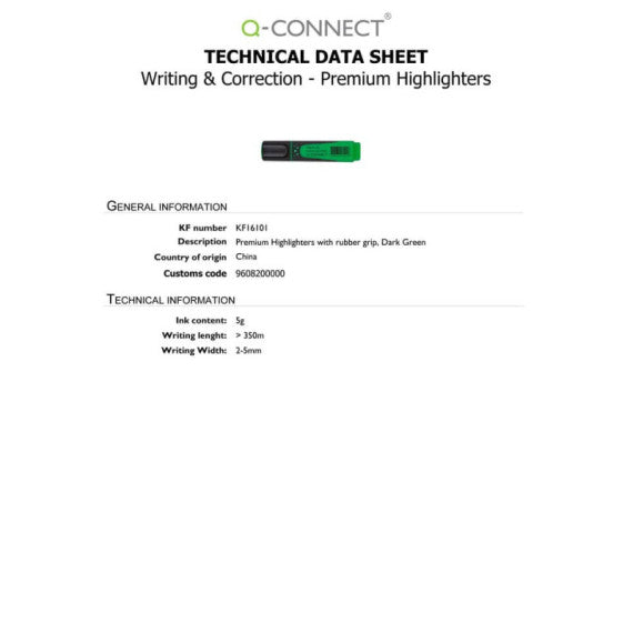 Evidenziatore Q-Connect 2-5 mm verde scuro KF16101