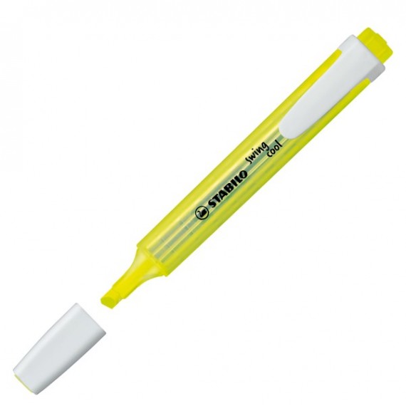Evidenziatore Stabilo Swing Cool - punta scalpello -  tratto 1 4 mm - giallo 24 - Stabilo