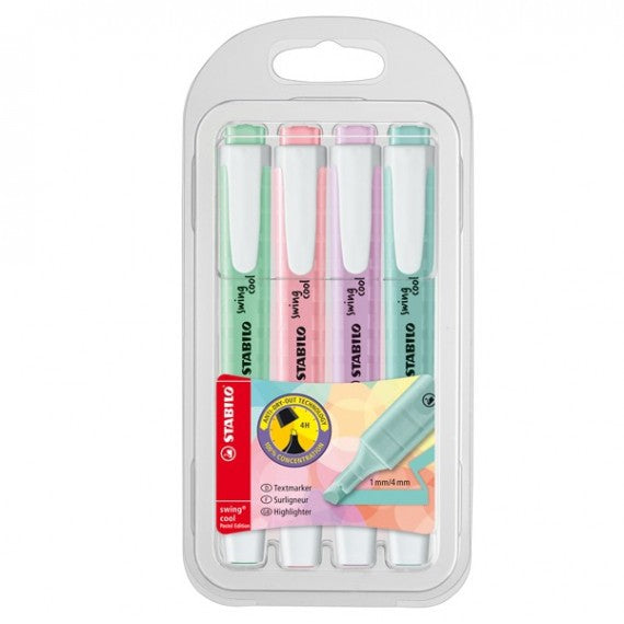 Evidenziatore Swing Cool Pastel - punta a scalpello - tratto 1 - 4 mm - lime 133 - Stabilo