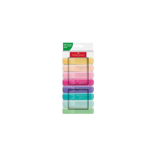 Evidenziatore Textliner 46 - colori assortiti pastel - Faber Castell - astuccio 8 pezzi