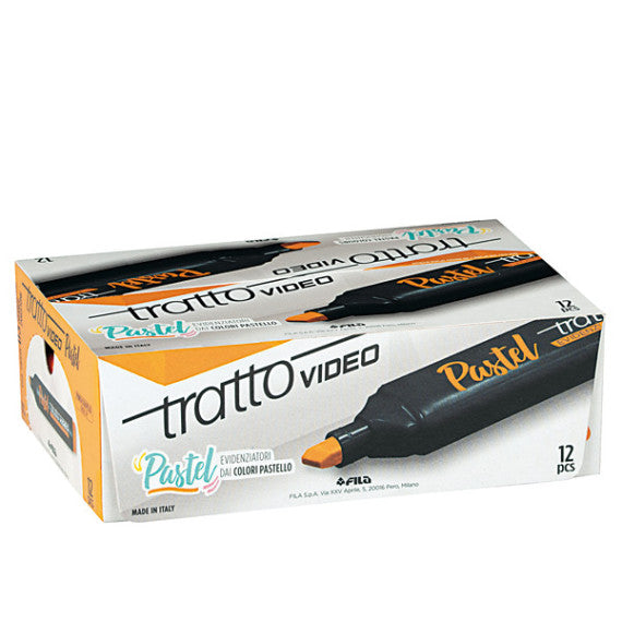 Evidenziatore Tratto Video pastel  - punta a scalpello - tratto da 1,0mm-5,0mm - arancione mandarino - Tratto